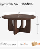 Gala Modern Round Coffee Table with Oak Veneer Top & Wood Legs