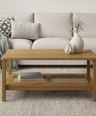 Epifan Mid-century Modern Woven Rope Storage Coffee Table