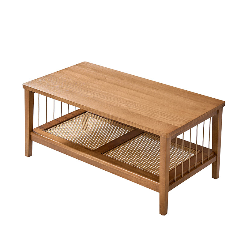 Epifan Mid-century Modern Woven Rope Rattan Storage Coffee Table