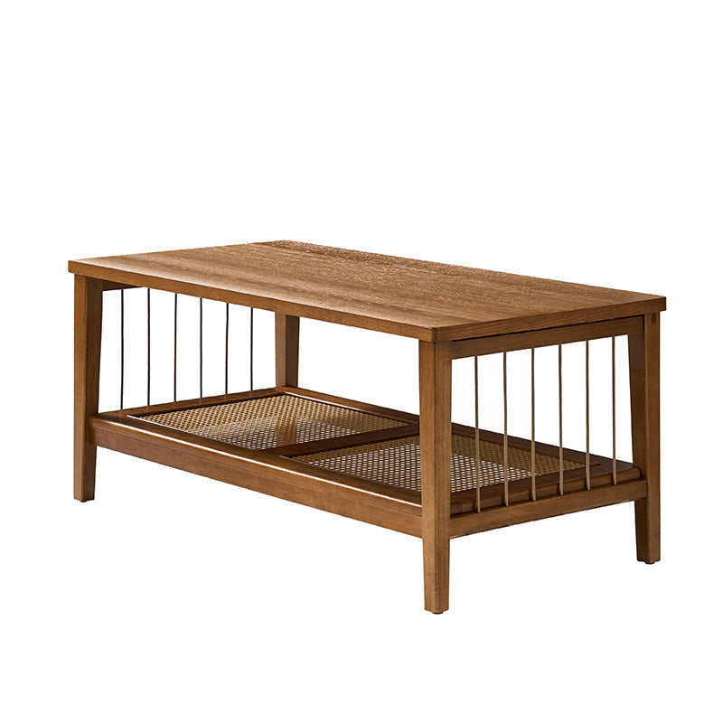 Epifan Mid-century Modern Woven Rope Rattan Storage Coffee Table