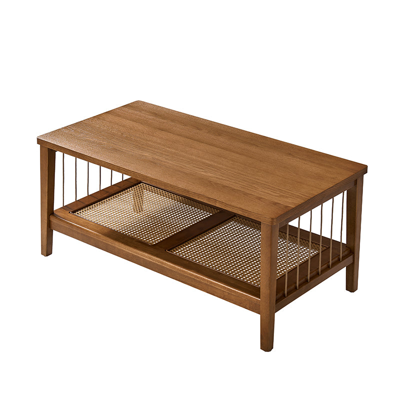 Epifan Mid-century Modern Woven Rope Rattan Storage Coffee Table