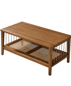 Epifan Mid-century Modern Woven Rope Rattan Storage Coffee Table