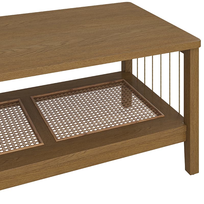 Epifan Mid-century Modern Woven Rope Storage Coffee Table