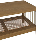 Epifan Mid-century Modern Woven Rope Storage Coffee Table