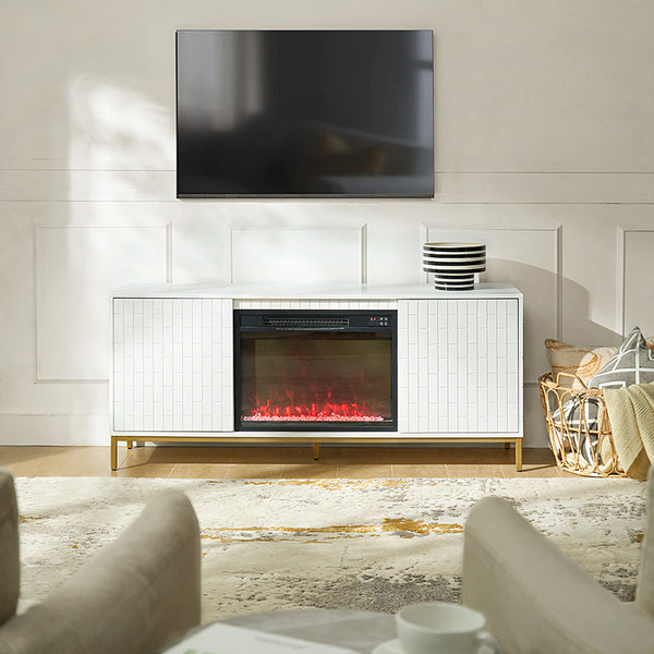 Cathy 58'' wide modern electric fireplace TV Stand