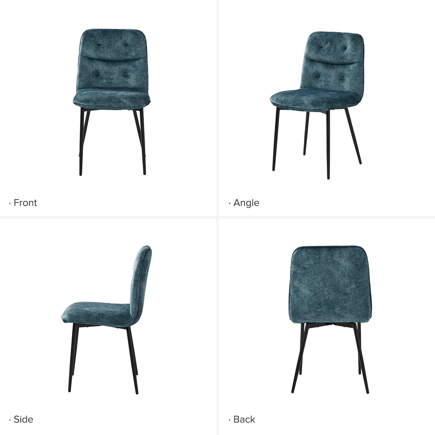 Annie Velvet Solid Back Dining Chair (Set of 4)