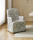 Agnes Traditional Upholstered Roll Arm Slipcovered Dining Chair