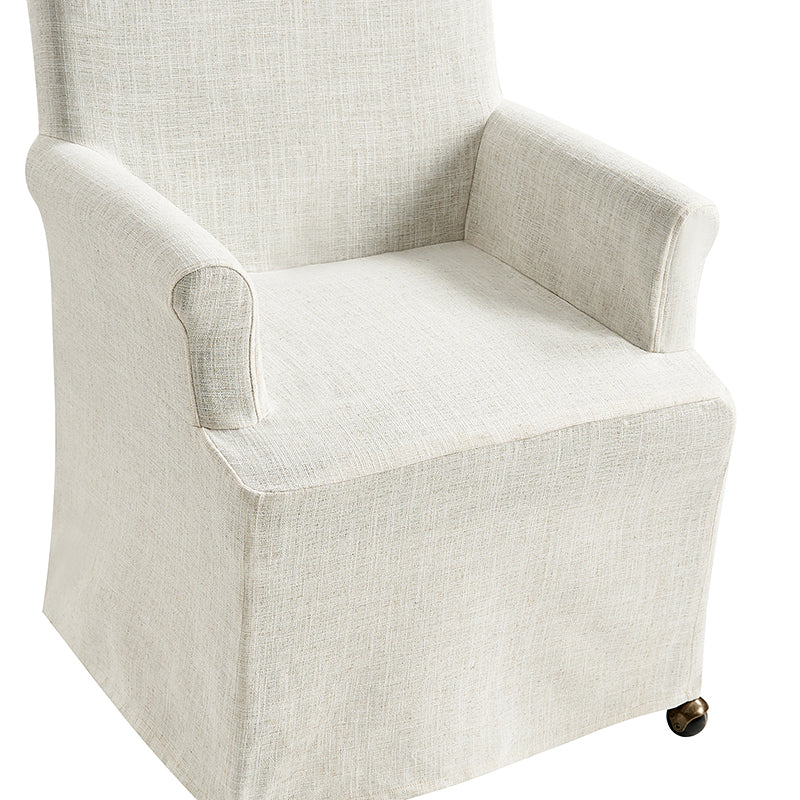 Agnes Traditional Upholstered Roll Arm Slipcovered Dining Chair