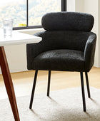 Anastasius Modern Boucle Dining Chair with Lambswool and Adjustable Feet