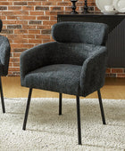 Anastasius Modern Boucle Dining Chair with Lambswool and Adjustable Feet