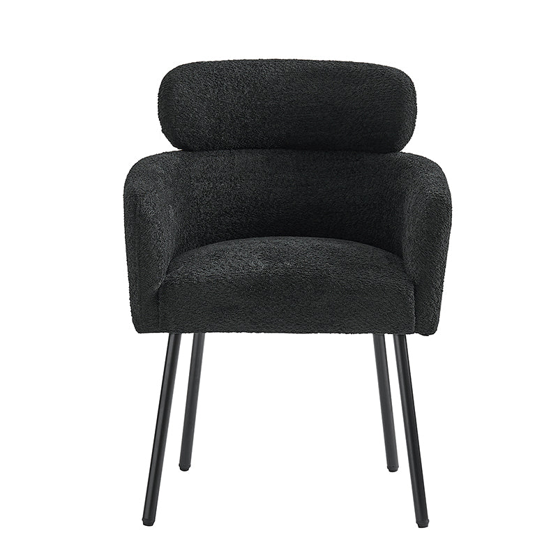 Anastasius Modern Boucle Dining Chair with Lambswool and Adjustable Feet