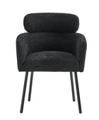 Anastasius Modern Boucle Dining Chair with Lambswool and Adjustable Feet