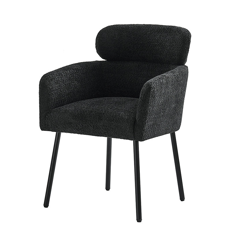 Anastasius Modern Boucle Dining Chair with Lambswool and Adjustable Feet