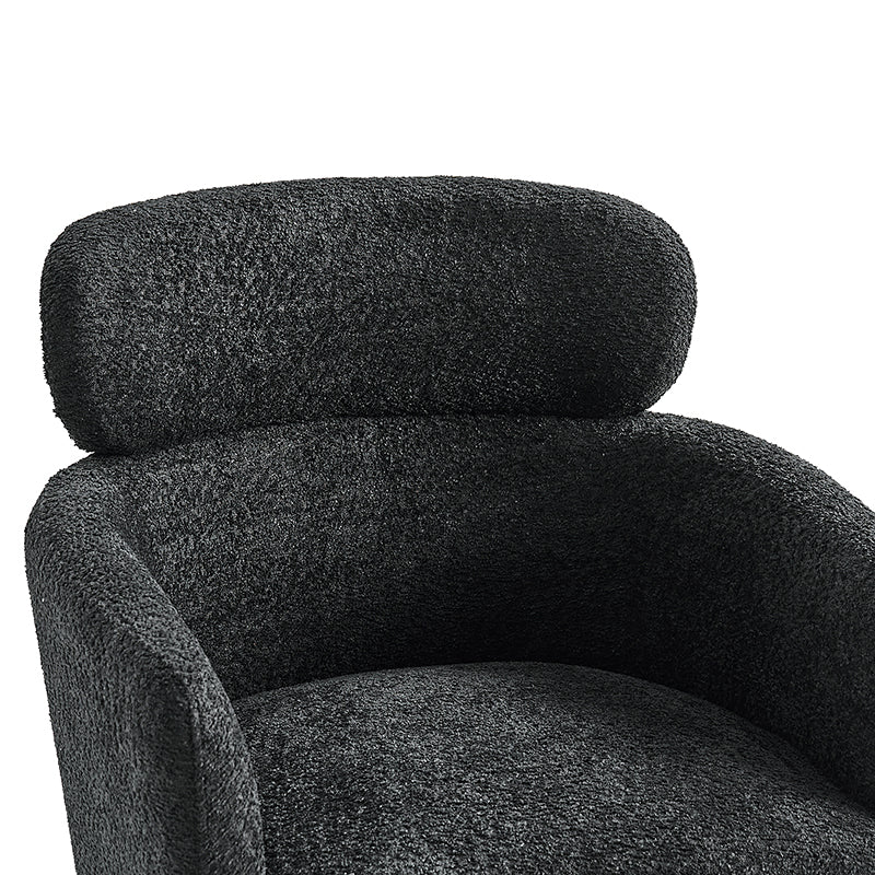 Anastasius Modern Boucle Dining Chair with Lambswool and Adjustable Feet