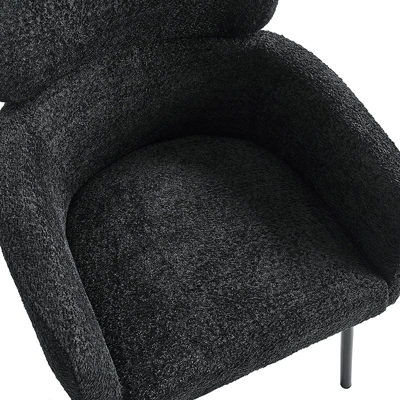 Anastasius Modern Boucle Dining Chair with Lambswool and Adjustable Feet