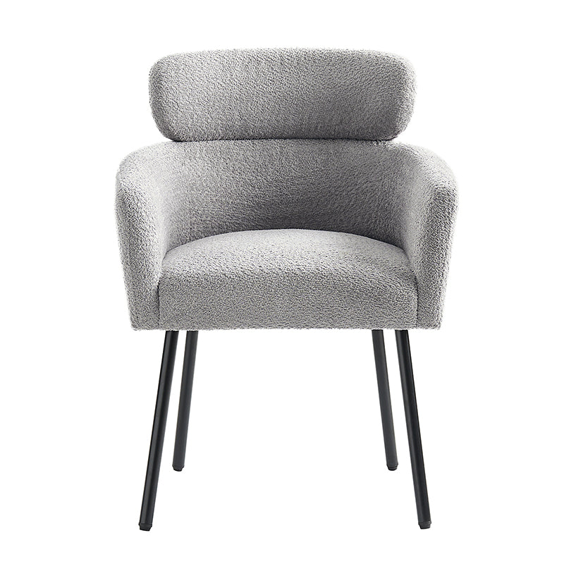 Anastasius Modern Boucle Dining Chair with Lambswool and Adjustable Feet