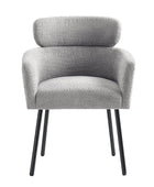 Anastasius Modern Boucle Dining Chair with Lambswool and Adjustable Feet