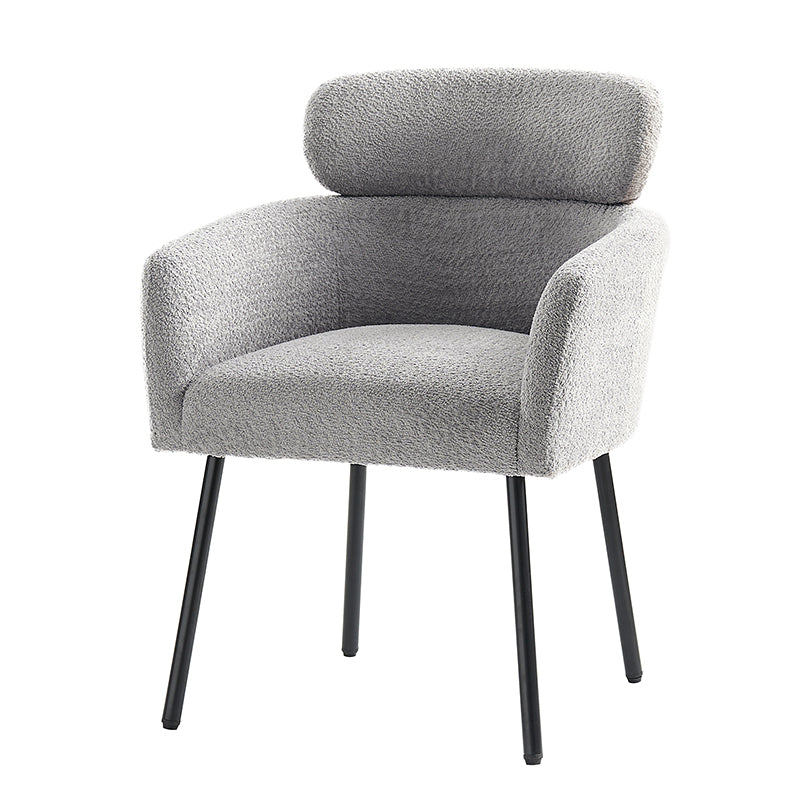 Anastasius Modern Boucle Dining Chair with Lambswool and Adjustable Feet