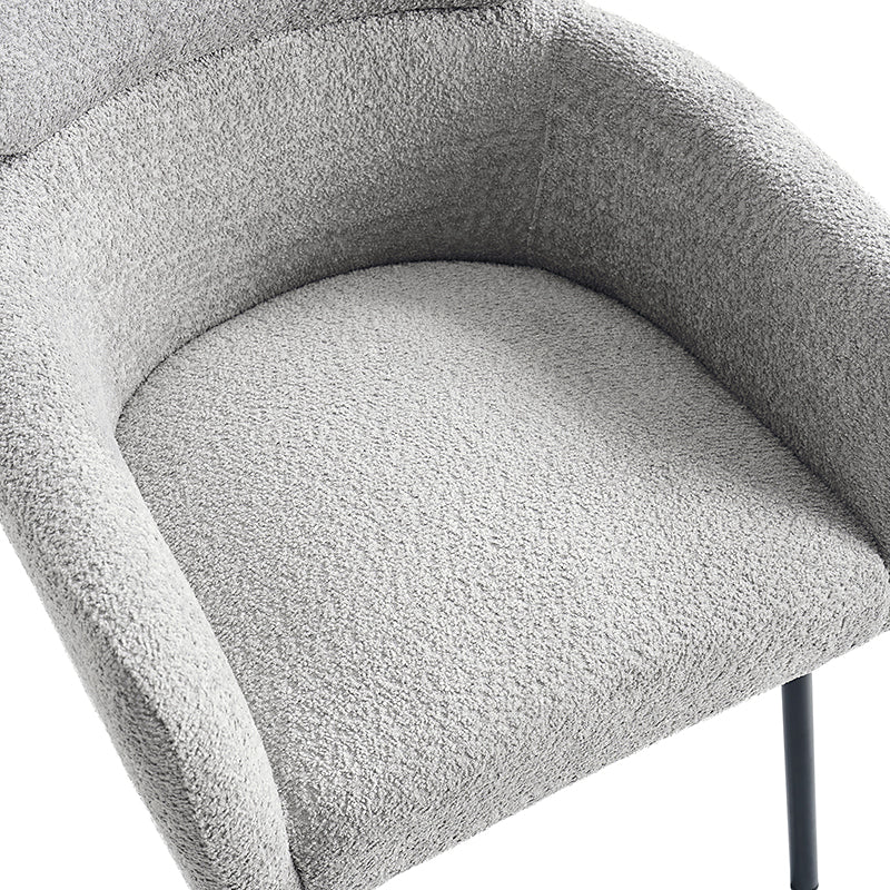 Anastasius Modern Boucle Dining Chair with Lambswool and Adjustable Feet