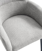 Anastasius Modern Boucle Dining Chair with Lambswool and Adjustable Feet