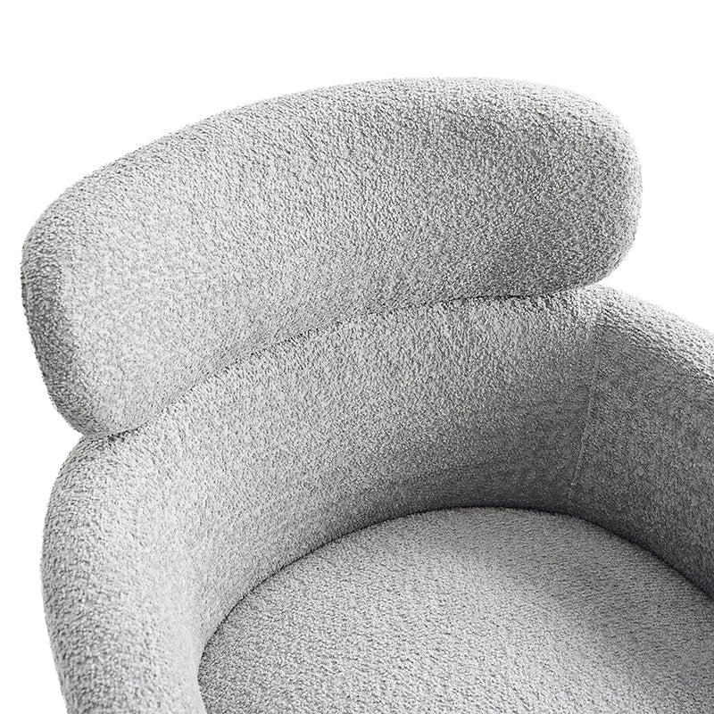 Anastasius Modern Boucle Dining Chair with Lambswool and Adjustable Feet