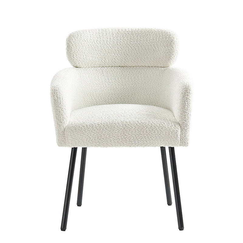 Anastasius Modern Boucle Dining Chair with Lambswool and Adjustable Feet