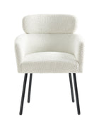 Anastasius Modern Boucle Dining Chair with Lambswool and Adjustable Feet