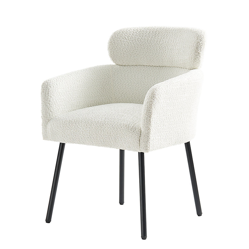 Anastasius Modern Boucle Dining Chair with Lambswool and Adjustable Feet