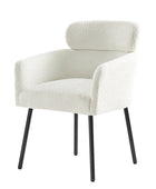 Anastasius Modern Boucle Dining Chair with Lambswool and Adjustable Feet