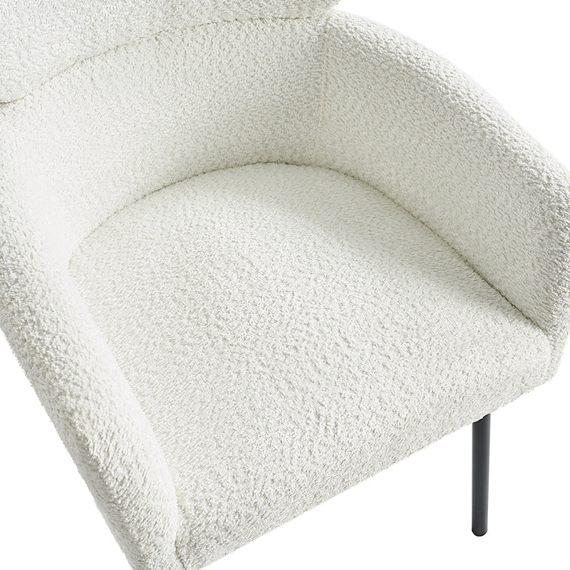 Anastasius Modern Boucle Dining Chair with Lambswool and Adjustable Feet