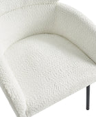 Anastasius Modern Boucle Dining Chair with Lambswool and Adjustable Feet