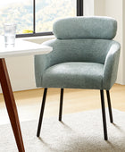 Anastasius Modern Boucle Dining Chair with Lambswool and Adjustable Feet