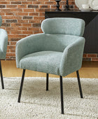 Anastasius Modern Boucle Dining Chair with Lambswool and Adjustable Feet