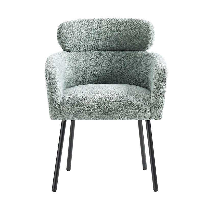 Anastasius Modern Boucle Dining Chair with Lambswool and Adjustable Feet