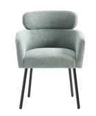 Anastasius Modern Boucle Dining Chair with Lambswool and Adjustable Feet