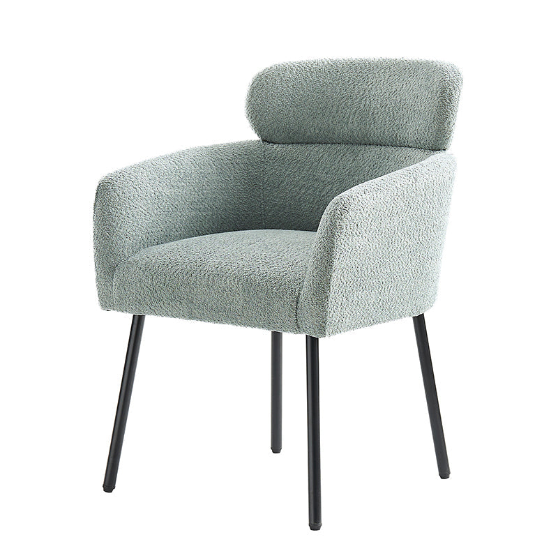 Anastasius Modern Boucle Dining Chair with Lambswool and Adjustable Feet