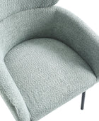 Anastasius Modern Boucle Dining Chair with Lambswool and Adjustable Feet