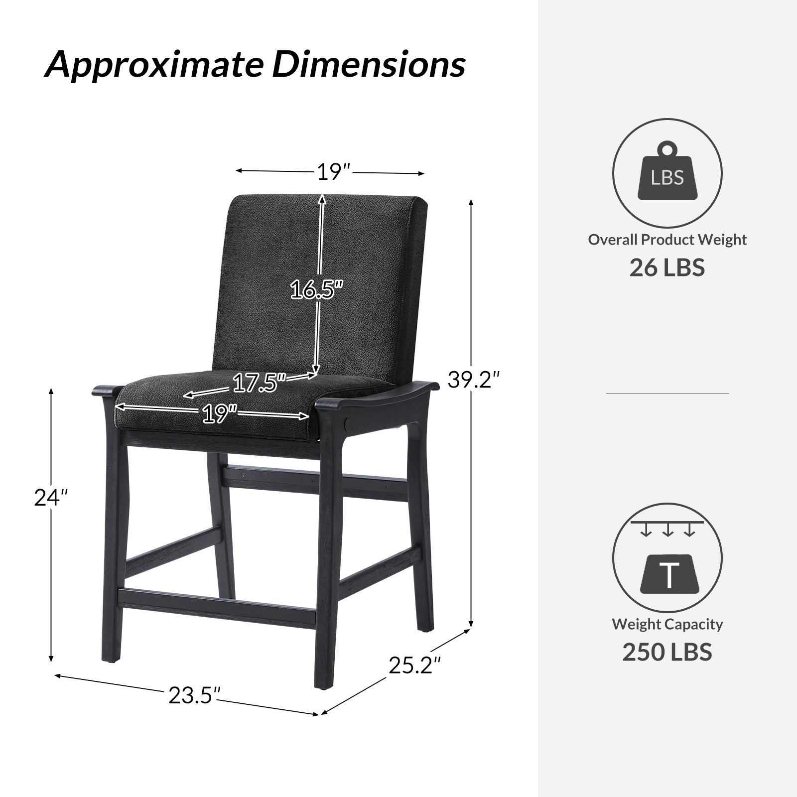 Leo Modern Convertible Chair - Transforms Seamlessly Between Counter Stool and Dining Chair