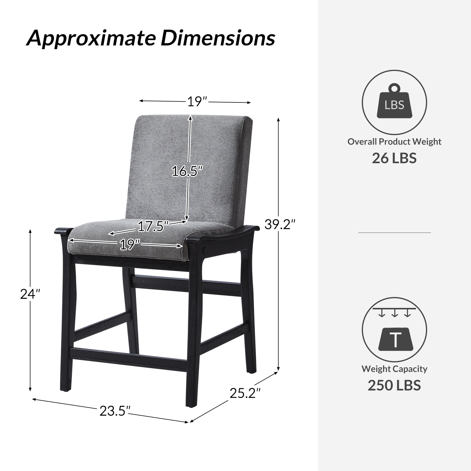 Leo Modern Convertible Chair - Transforms Seamlessly Between Counter Stool and Dining Chair