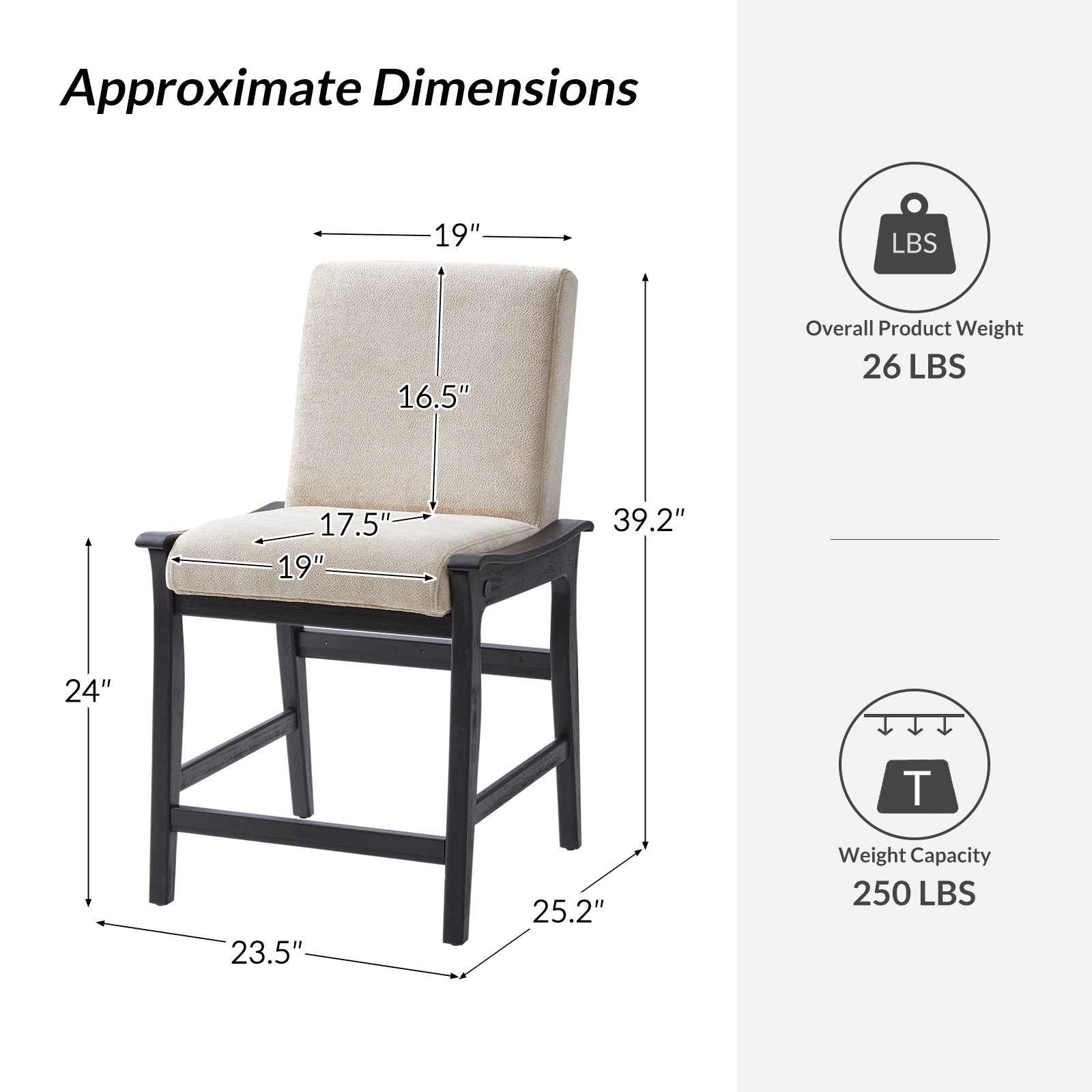 Leo Modern Convertible Chair - Transforms Seamlessly Between Counter Stool and Dining Chair