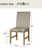 Reynold Modern Upholstered Dining Chair with Solid Wood Leg Set of 4