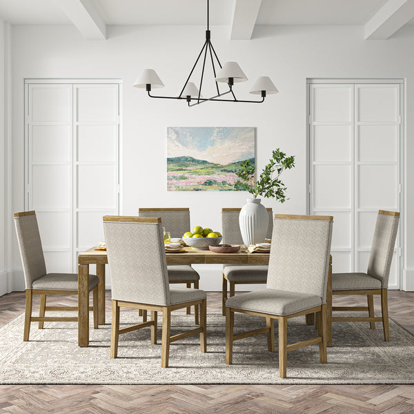 Reynold Modern Upholstered Dining Chair with Solid Wood Leg Set of 6
