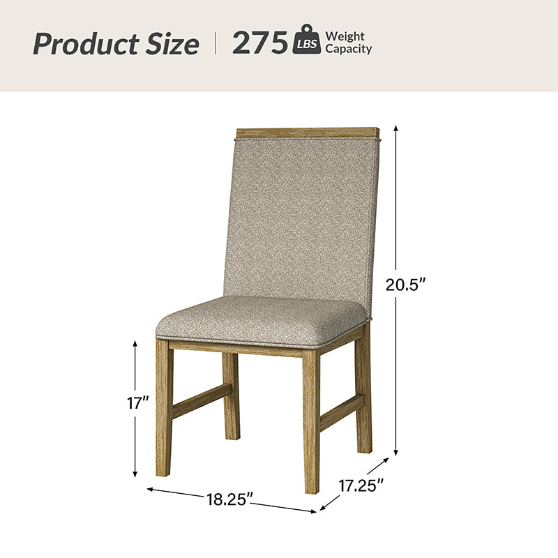 Reynold Modern Upholstered Dining Chair with Solid Wood Leg Set of 2/4/6