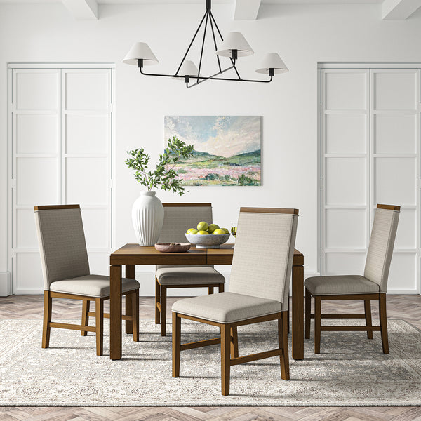 Reynold Modern Upholstered Dining Chair with Solid Wood Leg Set of 4