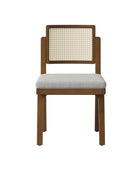 Elazar Modern Woven Rattan Backrest Dining Chair(Set of 2)