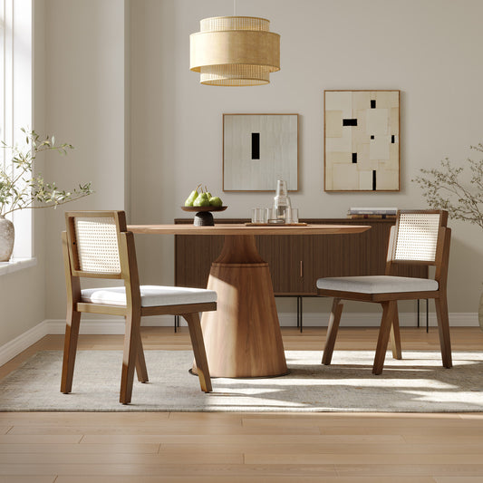 Elazar Modern Woven Rattan Backrest Dining Chair(Optional Types)