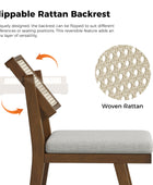 Elazar Modern Woven Rattan Backrest Dining Chair(Set of 2)