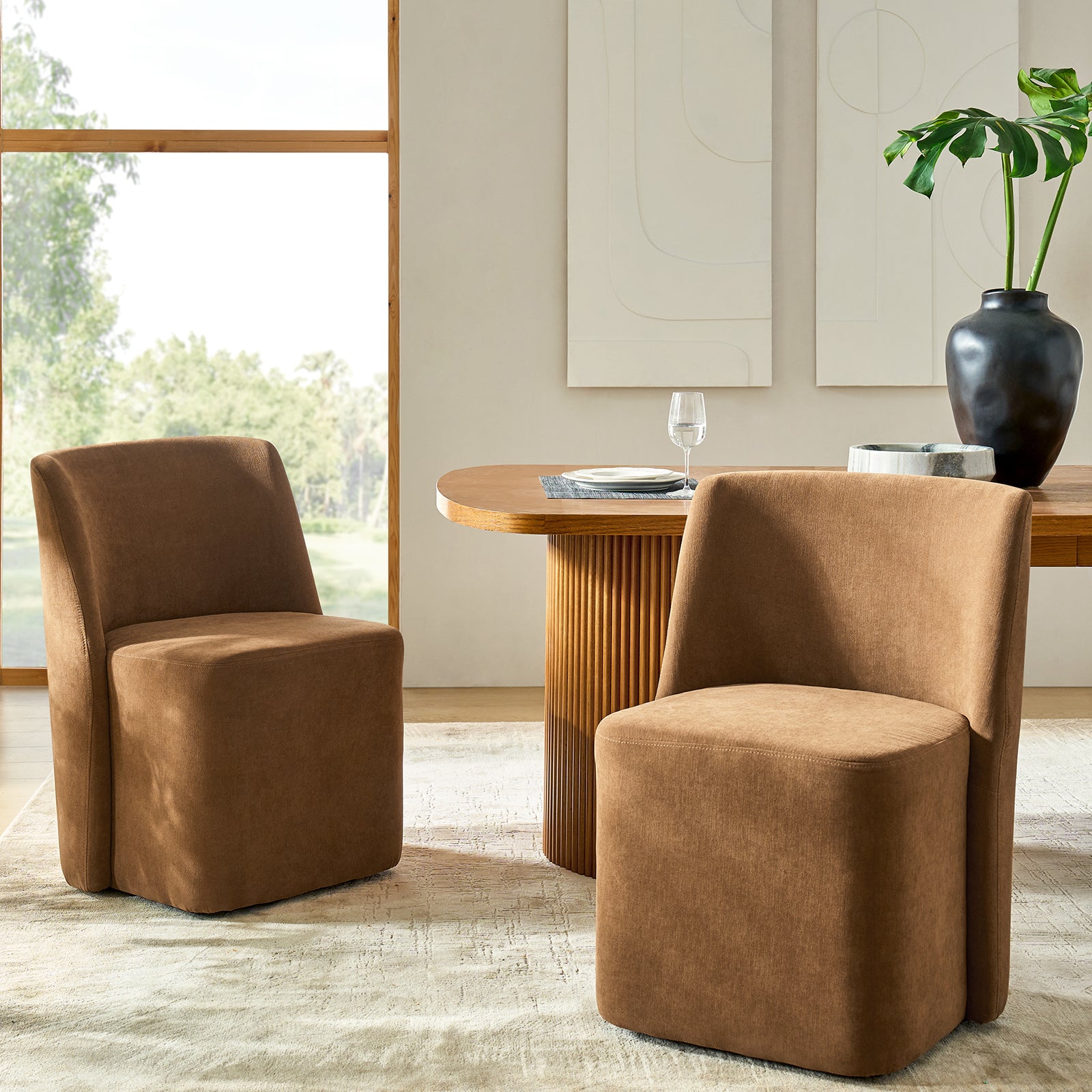 Yale Modern Curved Backrest Versatile Movable Dining Chair(Optional Types)