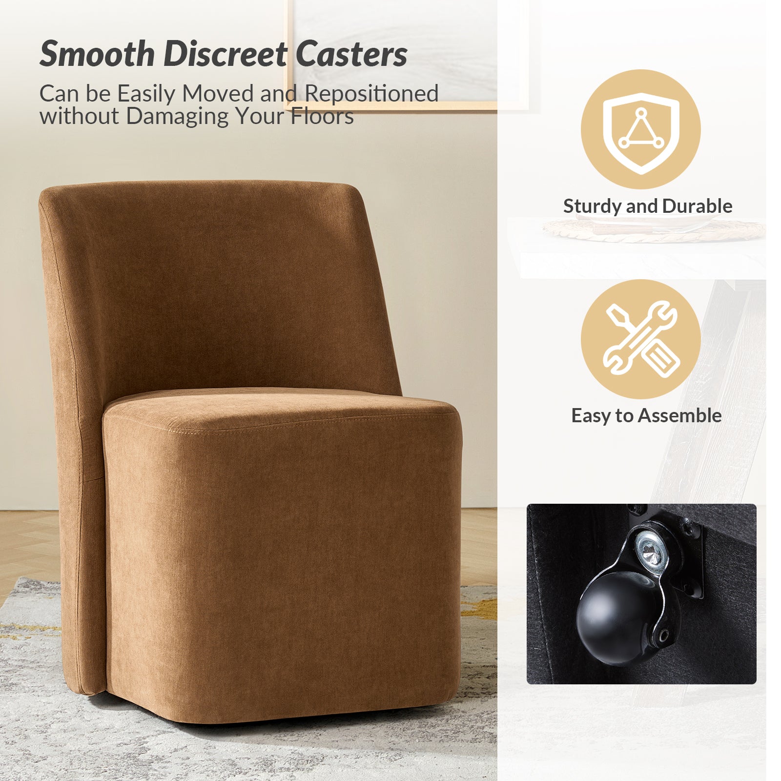 Yale Modern Curved Backrest Versatile Movable Dining Chair(Optional Types)