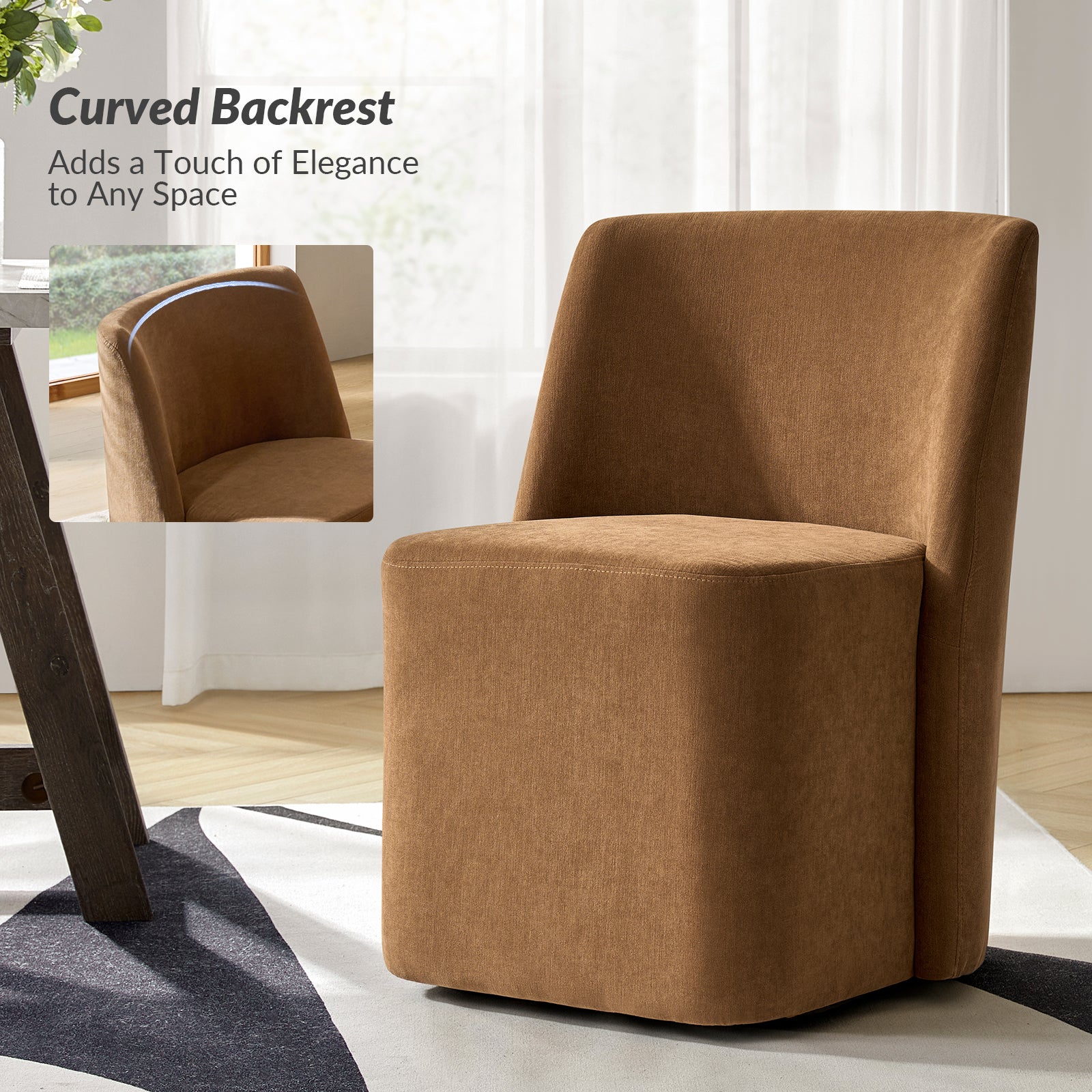 Yale Modern Curved Backrest Versatile Movable Dining Chair(Optional Types)